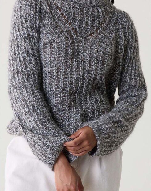 Grauer Pullover Mitzi Baby Alpaca