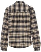 Blusa in flanella di cotone biologico nera Chrono Check