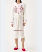 Robe Cindy Brodée Lin et Coton crème