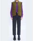 Emilie Ärmellose Jacke aus Wollmischung, khakigrün