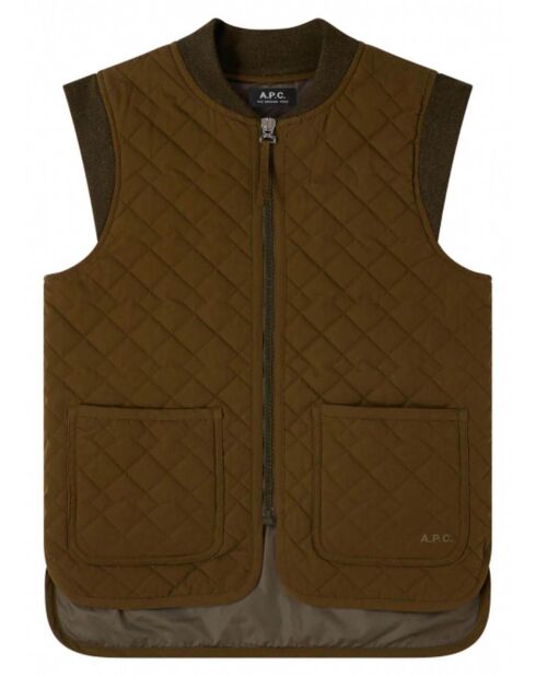 Blouson en Laine mélangée Sans Manches Emilie vert kaki