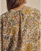 Blouse 100% Soie Hector Imprimée beige