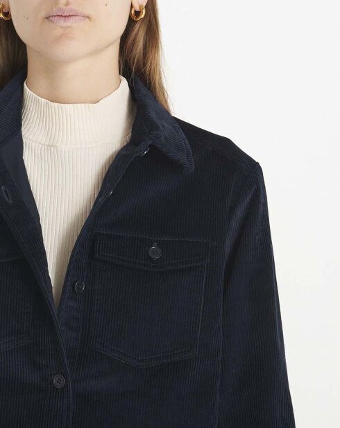 Sur-Chemise New Tania Denim bleu marine