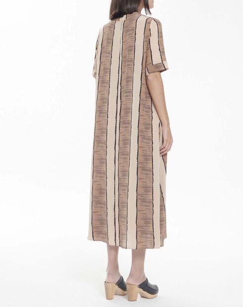 Beiges Kleid aus Seidenkrepp Altamura