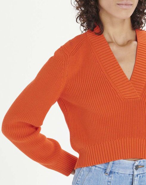 Orangefarbener Pullover Harmony
