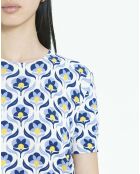Blauer Pullover aus Baumwolle und Seide Isabelle