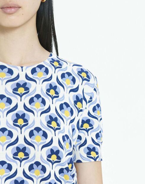 Blauer Pullover aus Baumwolle und Seide Isabelle