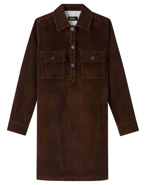 Robe Mia Coton et Lin brun