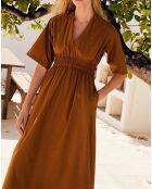 Robe Rachel Popeline de Coton tabac