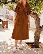 Robe Rachel Popeline de Coton tabac