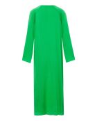 100% zijden Mina crêpe satijnen fluogroene jurk