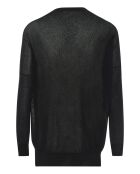 Schwarzer gerippter Pullover Gia in Metallic-Optik