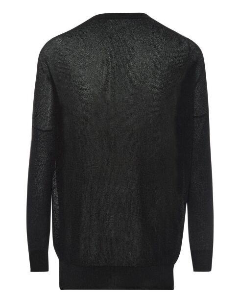 Schwarzer gerippter Pullover Gia in Metallic-Optik