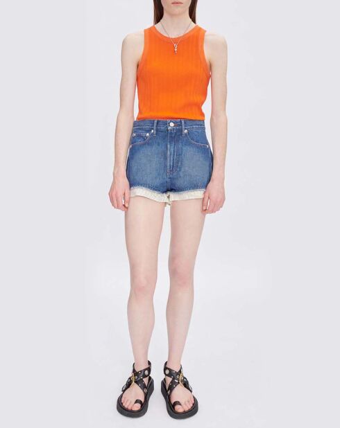 Versailles Short Collaboration aus Bio-Baumwolle A.P.C. x Natacha Ramsay Levi indigoblau
