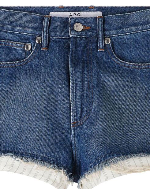 Short Versailles Coton Bio Collaboration A.P.C. x Natacha Ramsay Levi bleu indigo