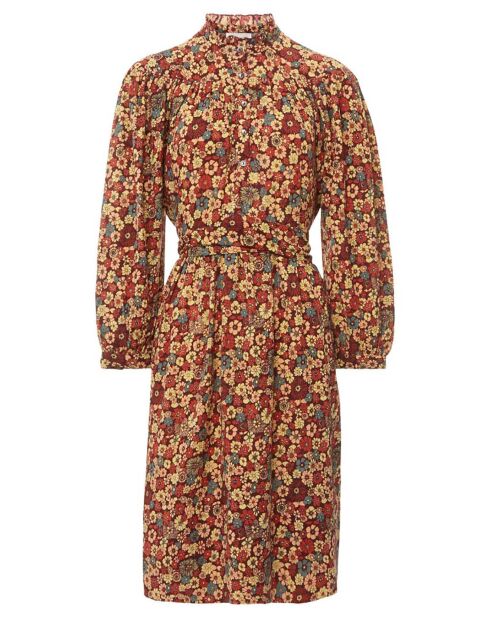 Colline Kleid mit bordeaux/mehrfarbigem Blumendruck