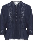 Blouse Come Broderies Coton Bio bleu nuit