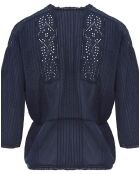 Blouse Come Broderies Coton Bio bleu nuit