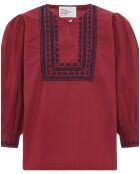 Blouse Coquine Broderies Coton Bio rouge