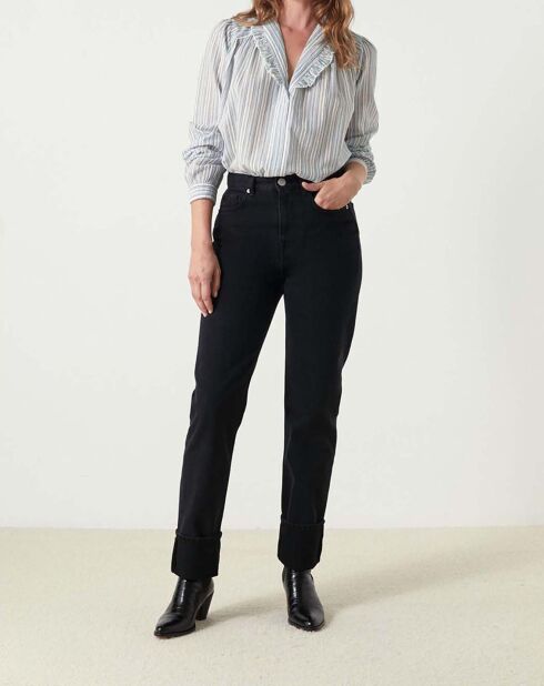 Blouse Coucou Stripy Coton Bio bleu ciel