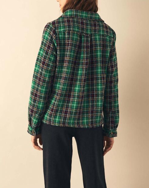 Cyprien Check grüne Wolljacke