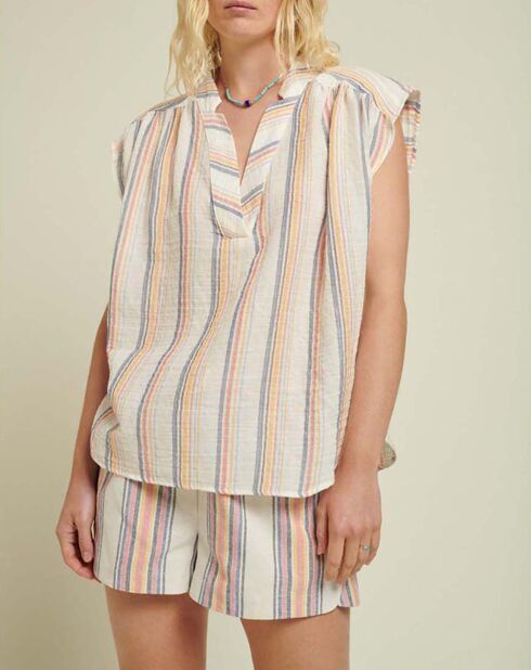 Short Jordi Rayures blanc