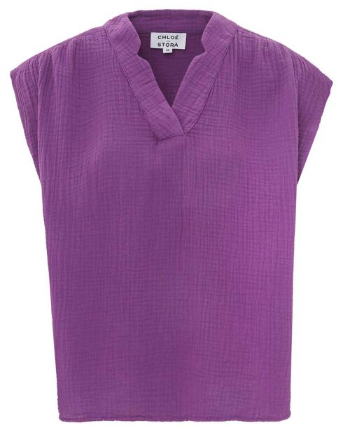Blouse Armini Double Gaze de Coton violette