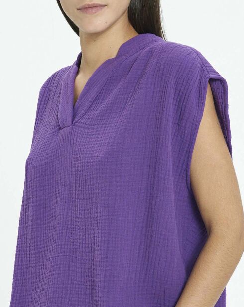 Blouse Armini Double Gaze de Coton violette