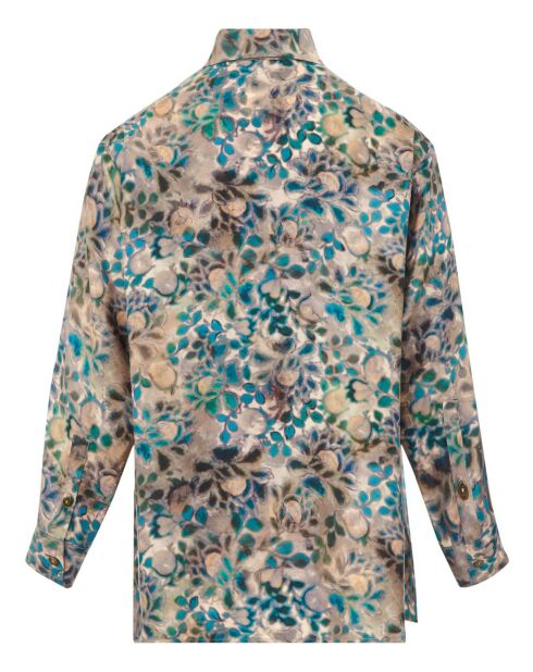 Chemise 100% Soie Berard Imprimée verte