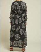Robe Miranda Crêpe de Coton Imprimée noire