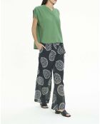 Pantalon Rim Crêpe de Coton Imprimé noir
