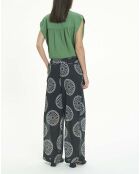 Pantalon Rim Crêpe de Coton Imprimé noir