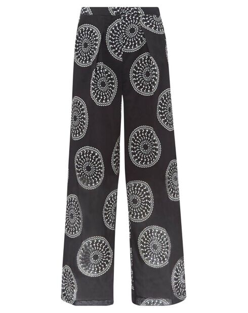 Pantalon Rim Crêpe de Coton Imprimé noir
