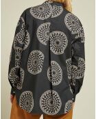 Chemise Claudie Popeline de Coton Imprimée noire