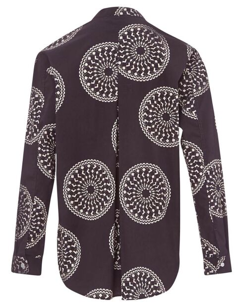 Claudie Schwarzes Hemd aus bedruckter Baumwollpopeline