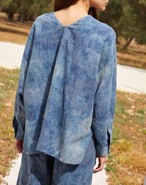 Chemise Tiara Tie and Dye Light Chambray bleue