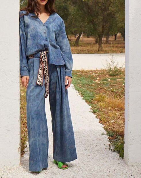 Chemise Tiara Tie and Dye Light Chambray bleue