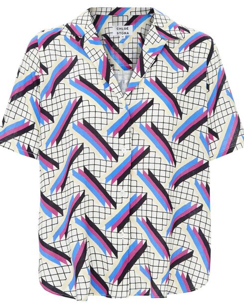 Chemise Claire Imprimée 4 Bandes blanc/multicolore