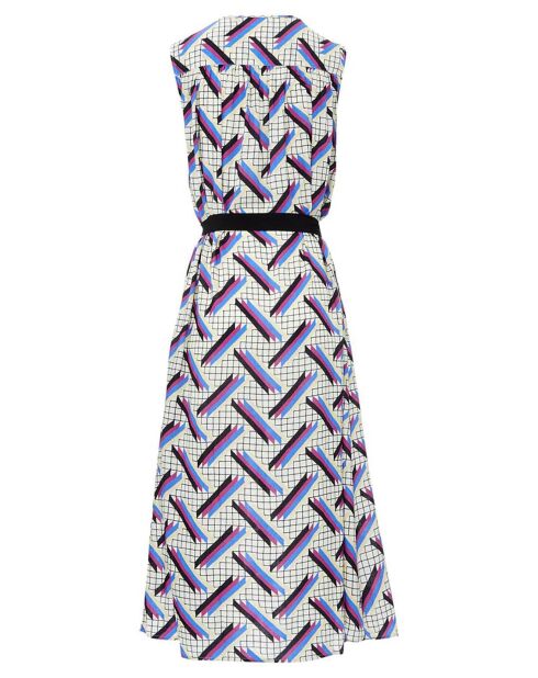 Robe Naomie Imprimée 4 Bandes blanc/multicolore