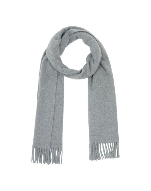 Echarpe 100% Laine Ambroise Brodée gris chiné