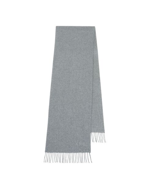 Echarpe 100% Laine Ambroise Brodée gris chiné