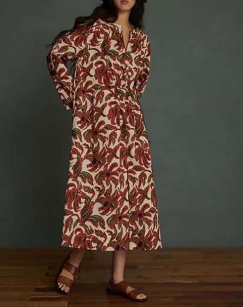 Agnès Terrakotta-Kleid aus Baumwolle