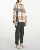 Veste en Laine mélangée Darlene Carreaux beige