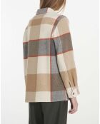 Veste en Laine mélangée Darlene Carreaux beige