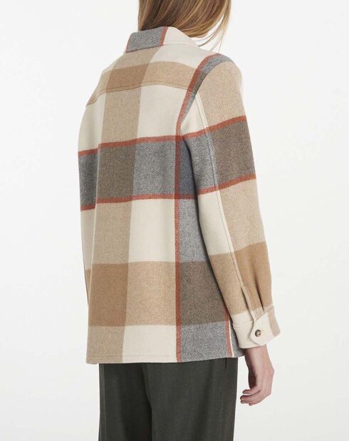 Veste en Laine mélangée Darlene Carreaux beige