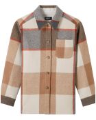 Veste en Laine mélangée Darlene Carreaux beige