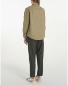 Sur-Chemise Tam Laine Recyclée vert kaki