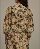 Robe 100% Soie Philomène taupe vert