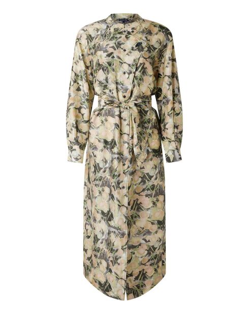Philomène-Kleid aus 100% Seide taupegrün