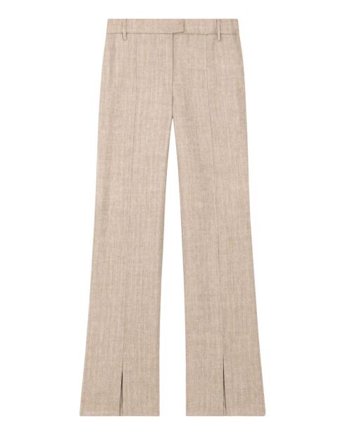 Pantalon Island Chevron Laine et Lin beige